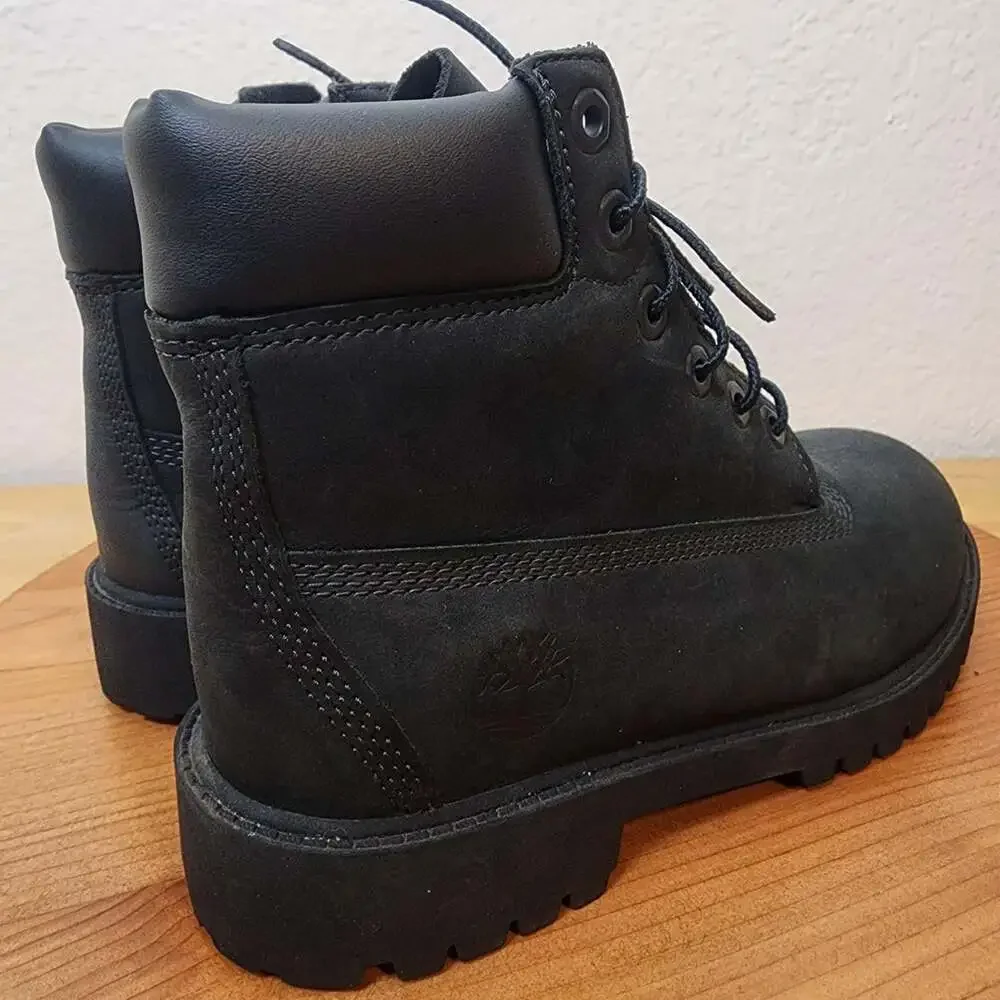 Timberland Boots Kids Size 4M Black Nubuck Insulated Ankle Lace Up 12907